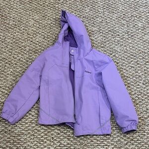 Purple Kids' Waterproof Hooded Jacket